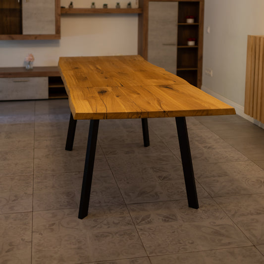 Extendable Solid Oak Dining Table 3-in-1