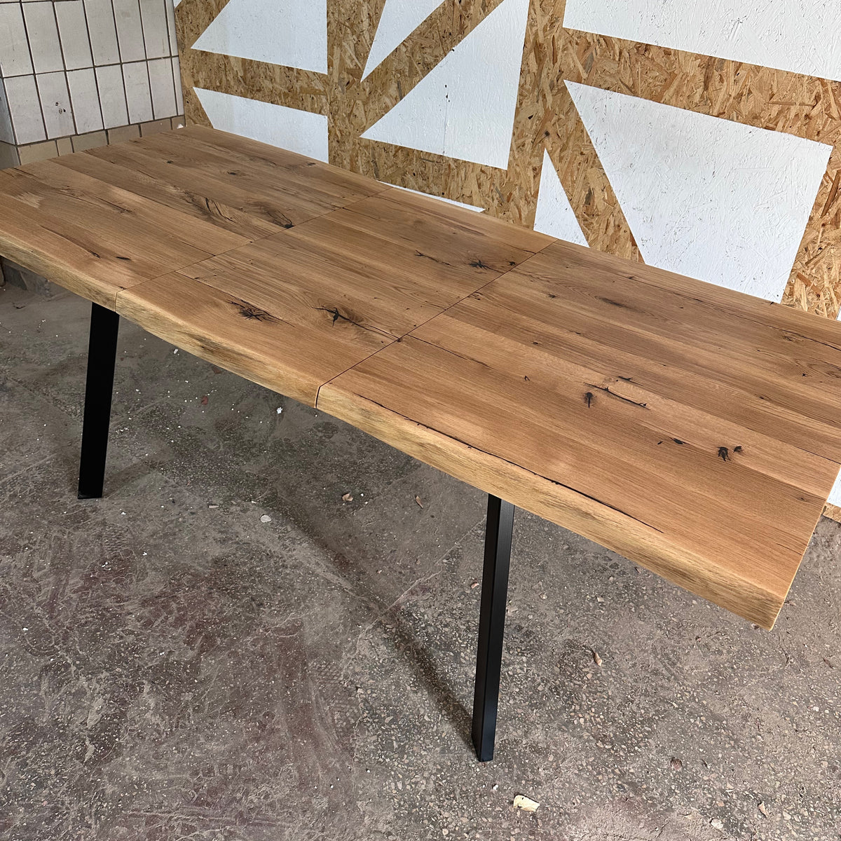 Rectangular Extendable Solid Oak Dining Table