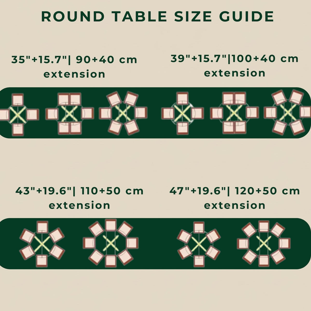 Round Extendable Walnut Dining Table with Metal Base