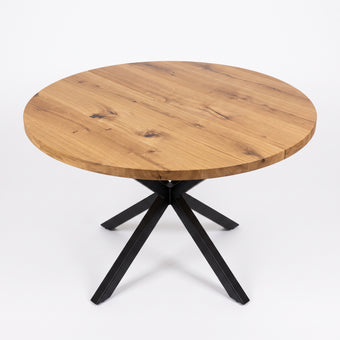 compare product Round Extendable Solid Oak Dining Table with Spider Base