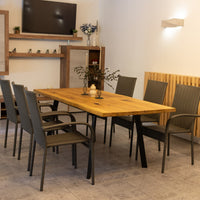Extendable Solid Oak Dining Table 3-in-1