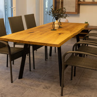 Extendable Solid Oak Dining Table 3-in-1
