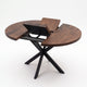 Round Extendable Solid Walnut Dining Table with Spider Base
