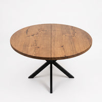 Round Extendable Solid Oak Dining Table