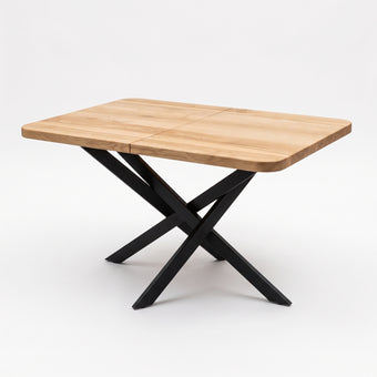 compare product Solid Ash Extendable Dining Table with Metal Base
