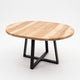 Round Extendable Solid Ash Dining Table with Metal Base