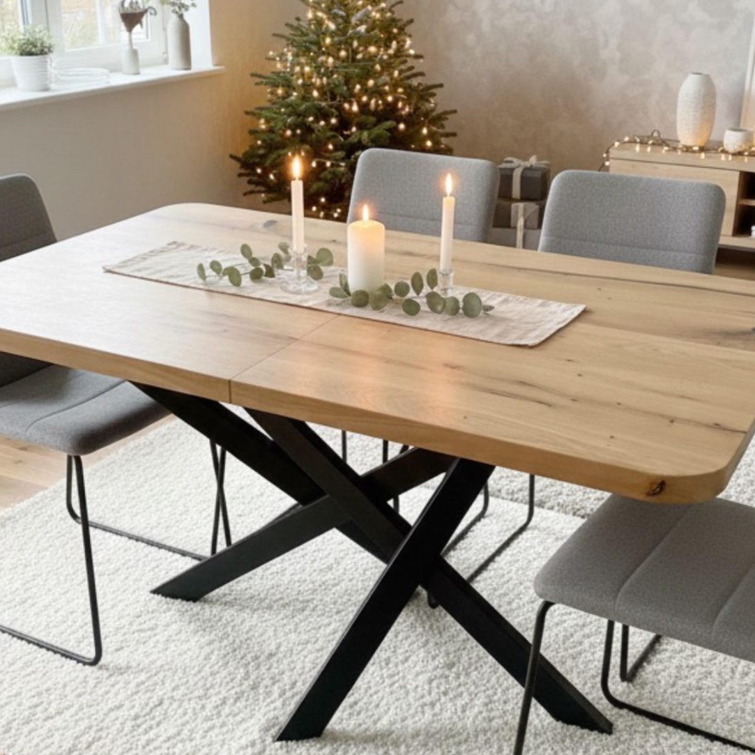 Extendable Drop Leaf Solid Oak Dining Table