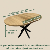 Round Extendable Solid Ash Dining Table with Spider Base
