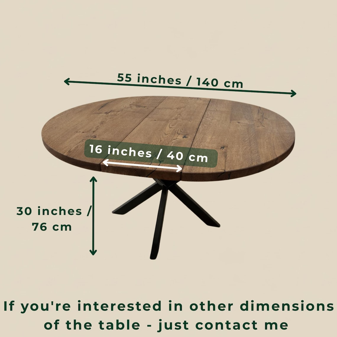 Round Extendable Solid Oak Dining Table