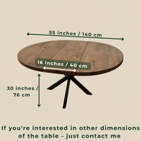 Round Extendable Solid Oak Dining Table