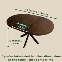Round Extendable Solid Walnut Dining Table with Spider Base