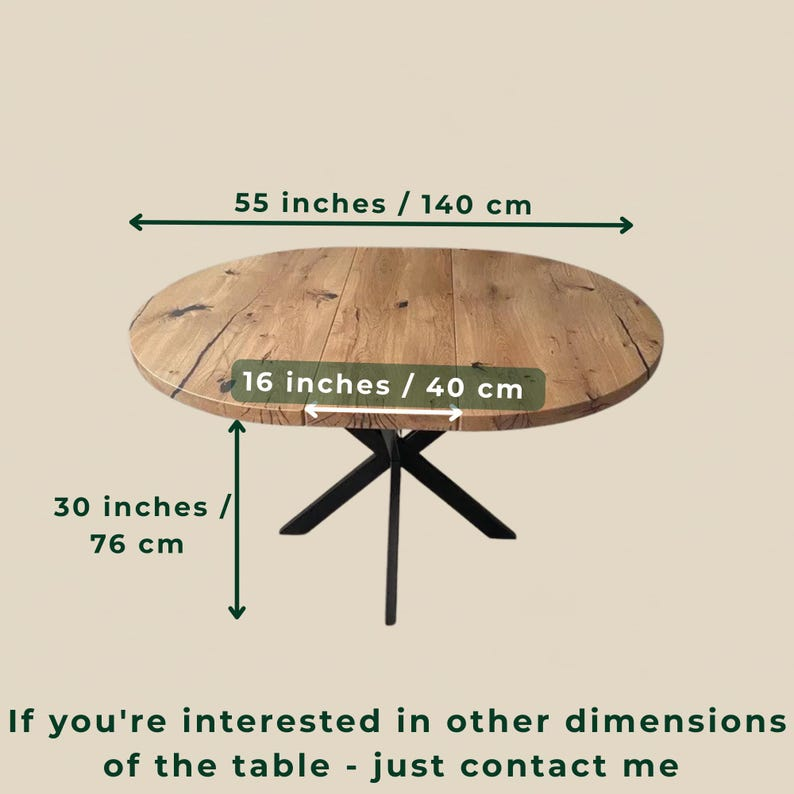 Round Extendable Solid Oak Dining Table with Spider Base