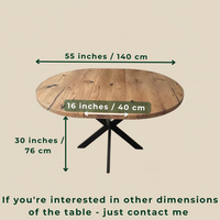Round Extendable Solid Oak Dining Table with Spider Base