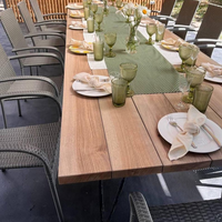 Solid Ash Dining Table with Hairpin Metal Legs