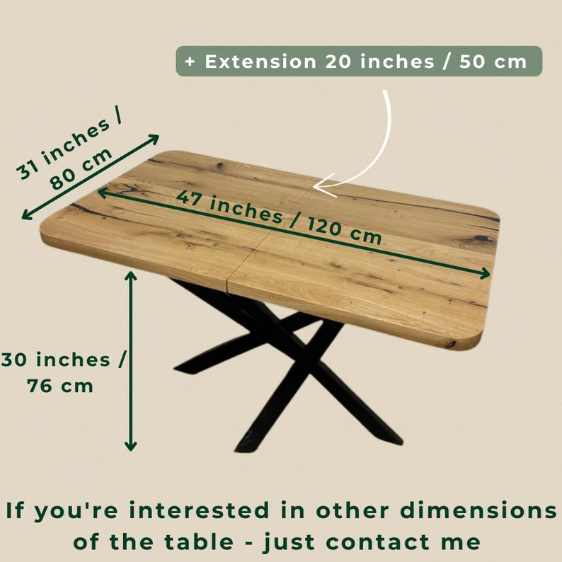 Extendable Drop Leaf Solid Oak Dining Table