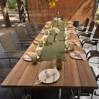 Solid Ash Dining Table with Hairpin Metal Legs