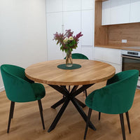 Round Extendable Solid Oak Dining Table