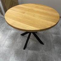 Round Extendable Solid Oak Dining Table