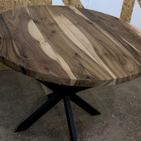 Expandable Round Dining Table in Solid Walnut