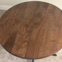 Round Extendable Solid Walnut Dining Table with Spider Base