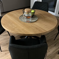 Round Extendable Solid Oak Dining Table