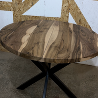 Expandable Round Dining Table in Solid Walnut