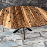 Round Extendable Walnut Dining Table