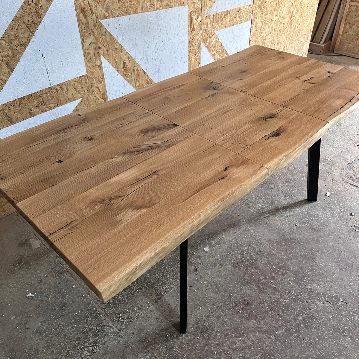 Rectangular Extendable Solid Oak Dining Table