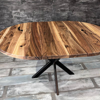 Round Extendable Walnut Dining Table