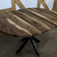 Expandable Round Dining Table in Solid Walnut