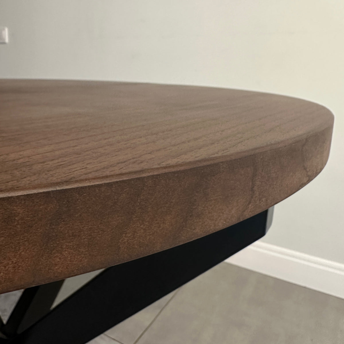 Round Extendable Solid Walnut Dining Table with Spider Base