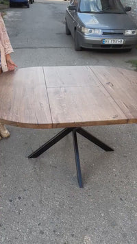Round Extendable Solid Oak Dining Table